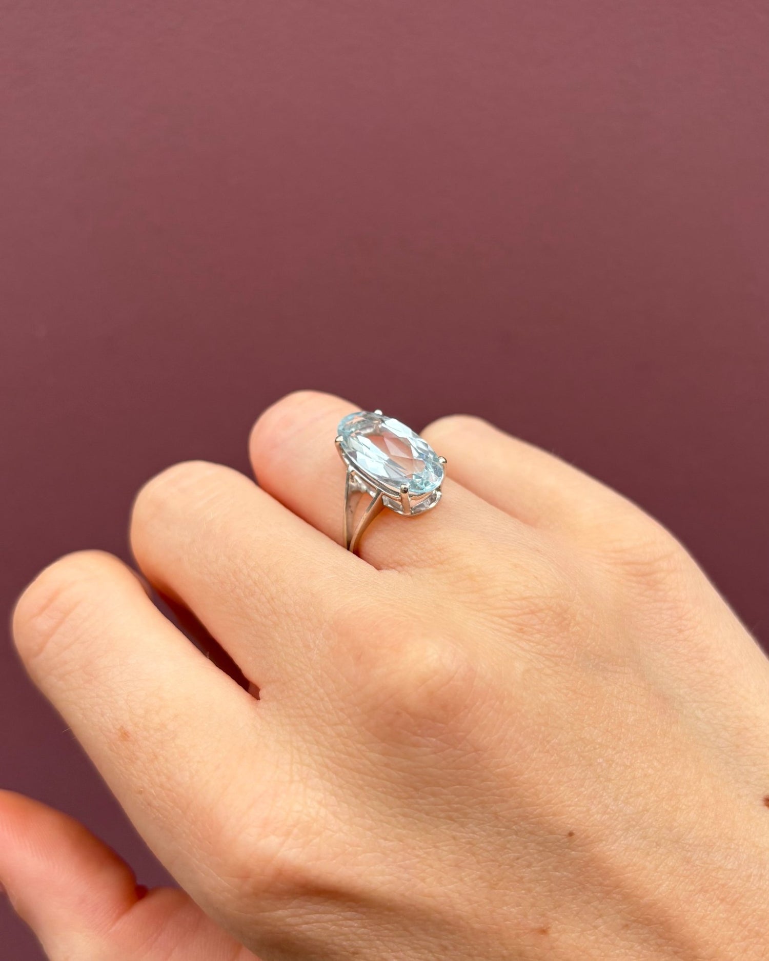 Bague Cocktail Aigue - Marine 5 Carats &quot;Lottie&quot; - Elliade Paris