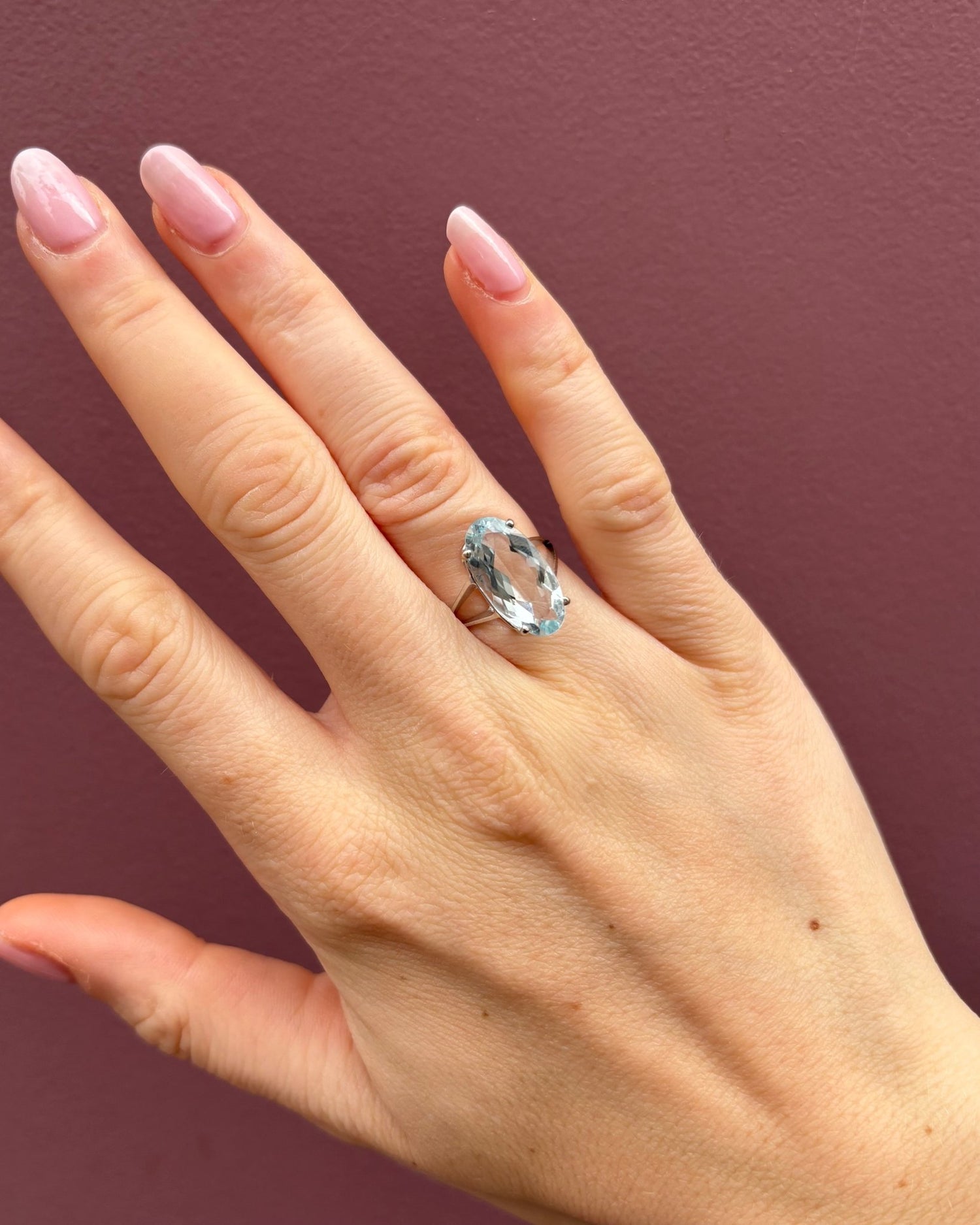 Bague Cocktail Aigue - Marine 5 Carats &quot;Lottie&quot; - Elliade Paris