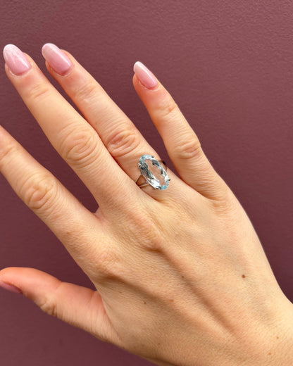 Bague Cocktail Aigue - Marine 5 Carats &quot;Lottie&quot; - Elliade Paris