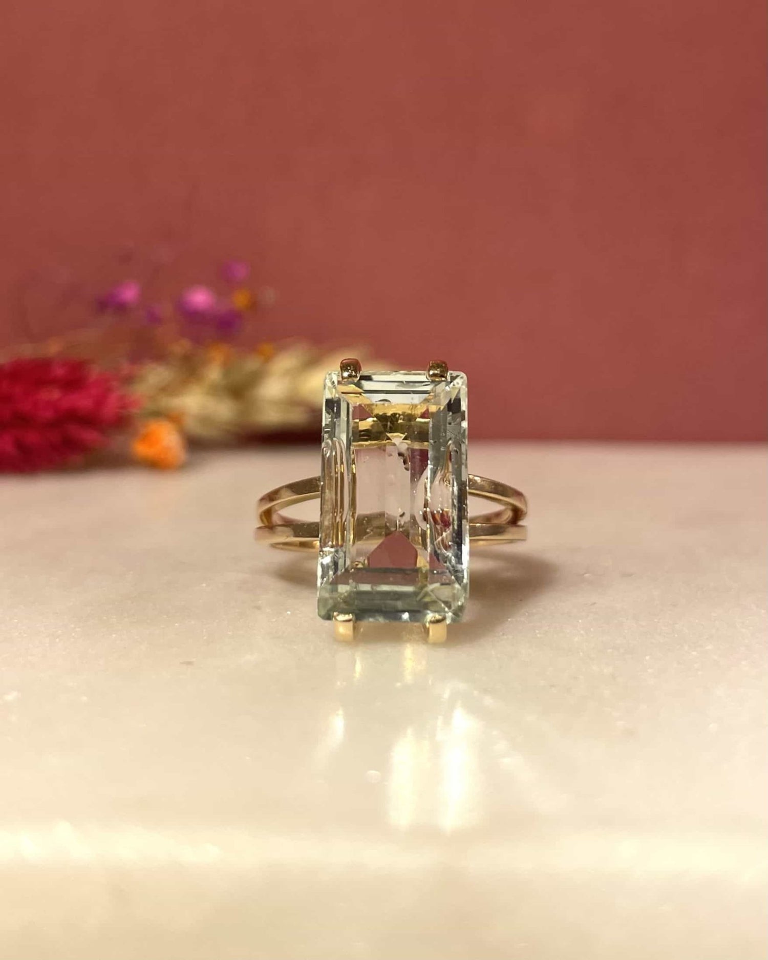 Bague Cocktail Aigue - Marine 5.70 Carats &quot;Shana&quot; - Elliade Paris