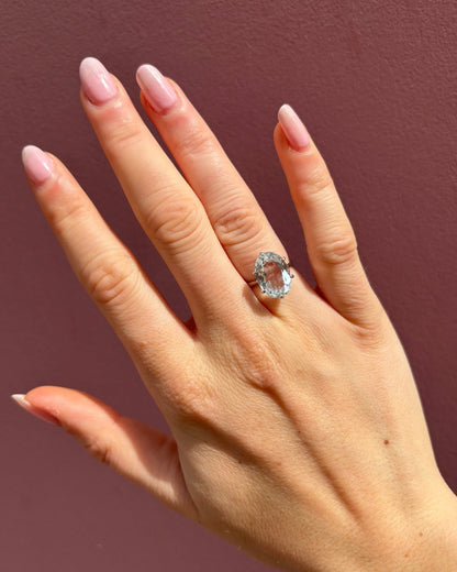 Bague Cocktail Aigue - Marine 6 carats &quot;Lola&quot; - Elliade Paris