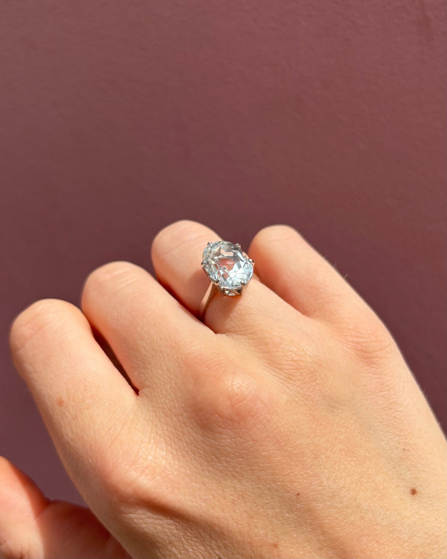 Bague Cocktail Aigue - Marine 6 carats &quot;Lola&quot; - Elliade Paris
