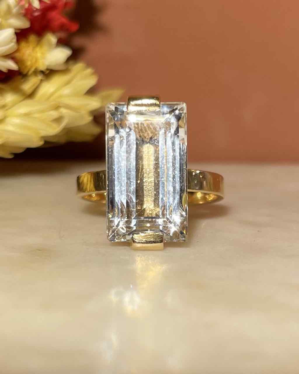 Bague Cocktail Aigue - Marine 6.80 carats "Angelia" - Elliade Paris