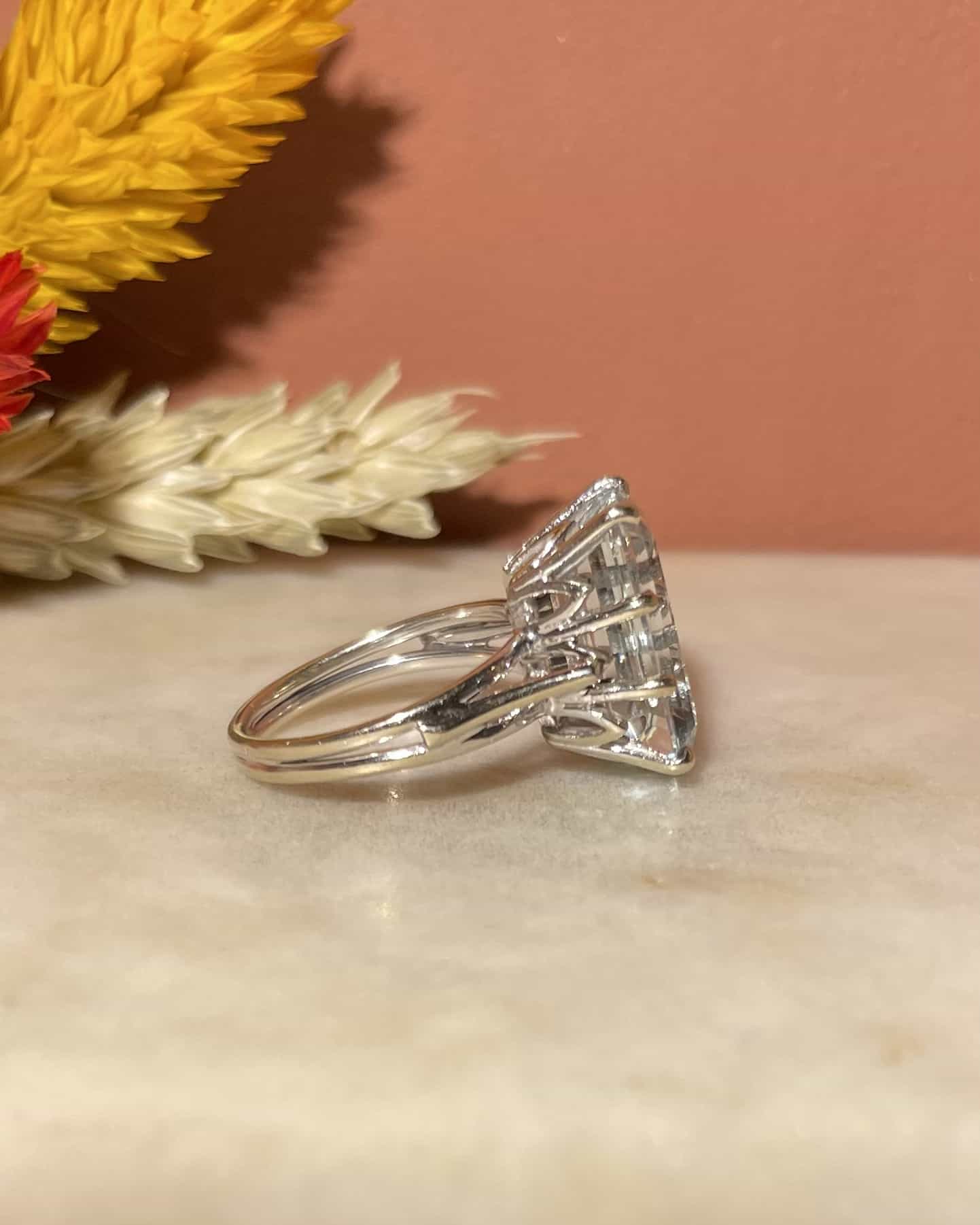 Bague Cocktail Aigue - Marine 7 carats "Rhéa" - Elliade Paris
