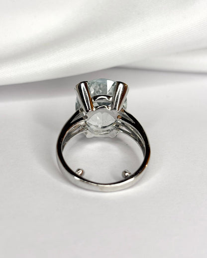 Bague Cocktail Aigue - Marine 8.70 carats &amp; Or Gris 6.74g "Marinette" - Elliade Paris