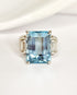 Bague Cocktail Aigue-Marine 9.70 carats & Diamants 0.60 carat "Melissa" - Elliade Paris