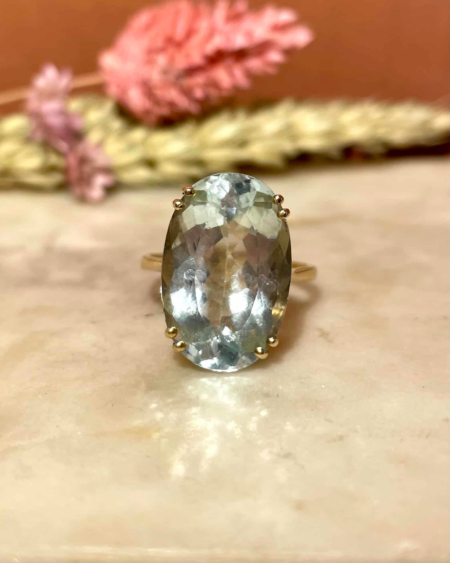 Bague Cocktail Aigue - Marine 9.80 carats &quot;Méliana&quot; - Elliade Paris