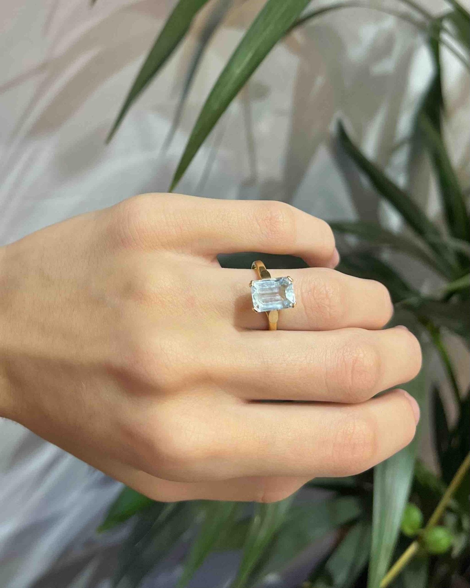 Bague Cocktail Aigue - Marine "Malvina" - Elliade Paris