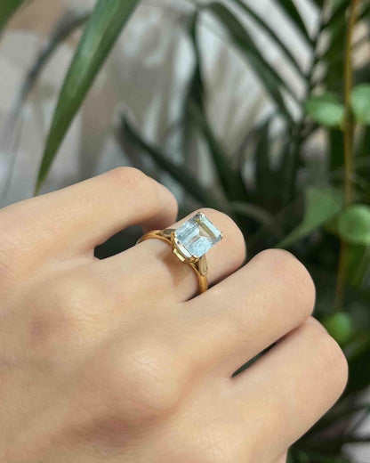 Bague Cocktail Aigue - Marine &quot;Malvina&quot; - Elliade Paris
