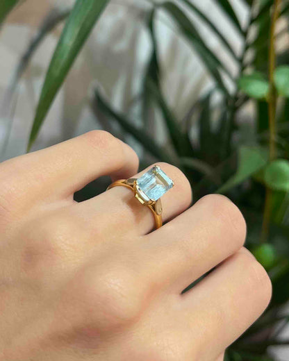 Bague Cocktail Aigue-Marine &quot;Malvina&quot;