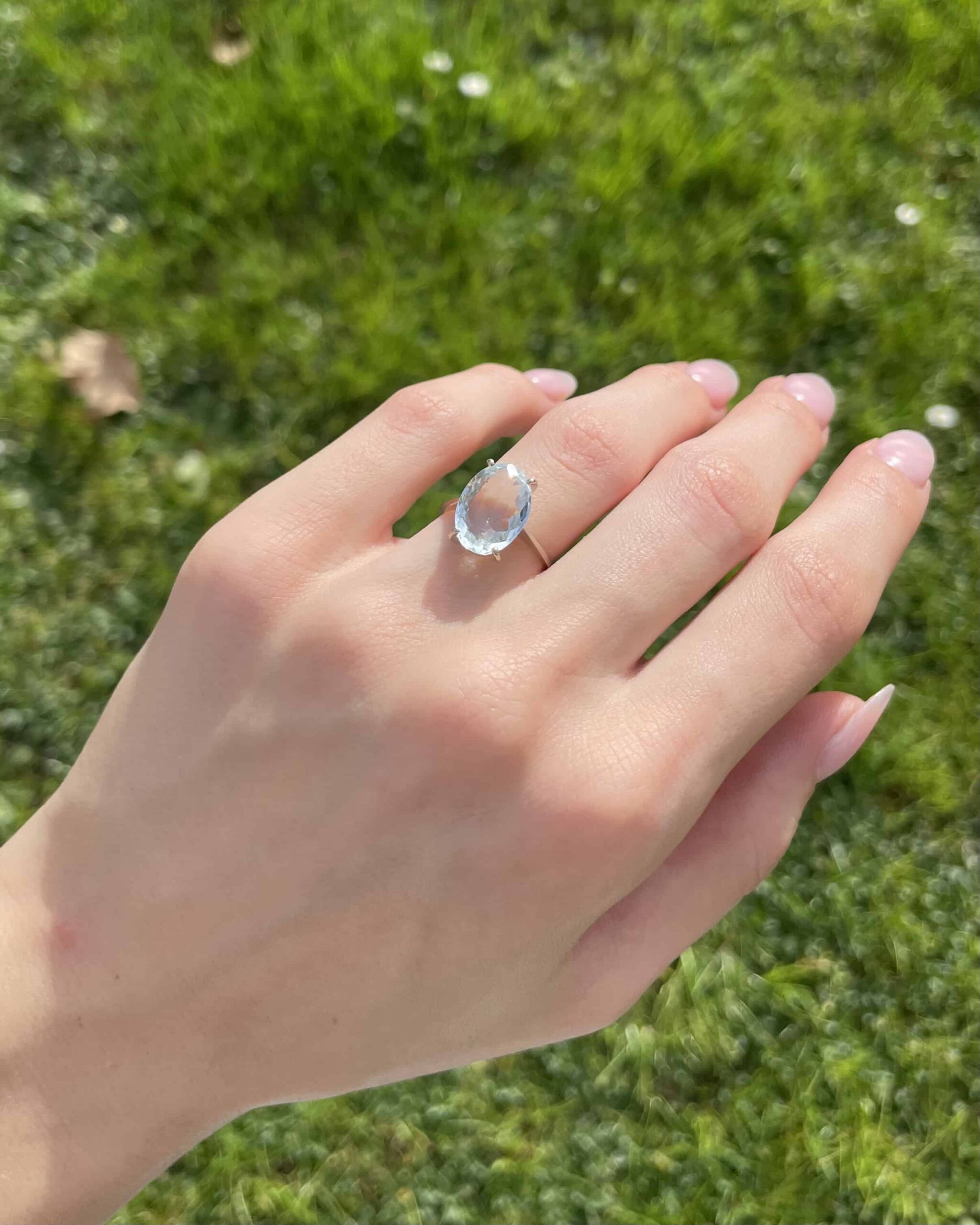 6.30 Carat Aquamarine Solitaire Ring "Silas"