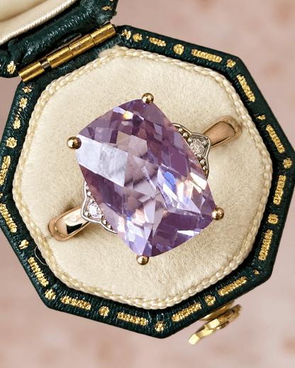 Bague Cocktail Améthyste 5.52 carats &amp; Diamants "Virginie" - Elliade Paris
