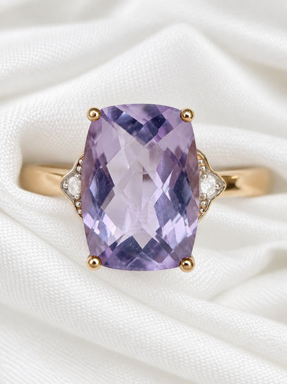 Bague Cocktail Améthyste 5.52 carats &amp; Diamants "Virginie" - Elliade Paris