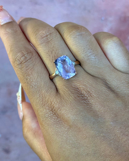 Bague Cocktail Améthyste 5.52 carats &amp; Diamants "Virginie" - Elliade Paris