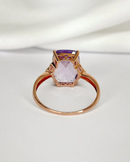 Bague Cocktail Améthyste 5.52 carats &amp; Diamants "Virginie" - Elliade Paris