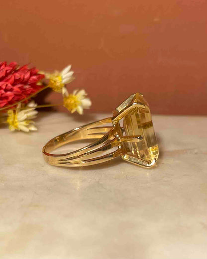 Bague Cocktail Citrine 10.30 Carats &quot;Willow&quot; - Elliade Paris