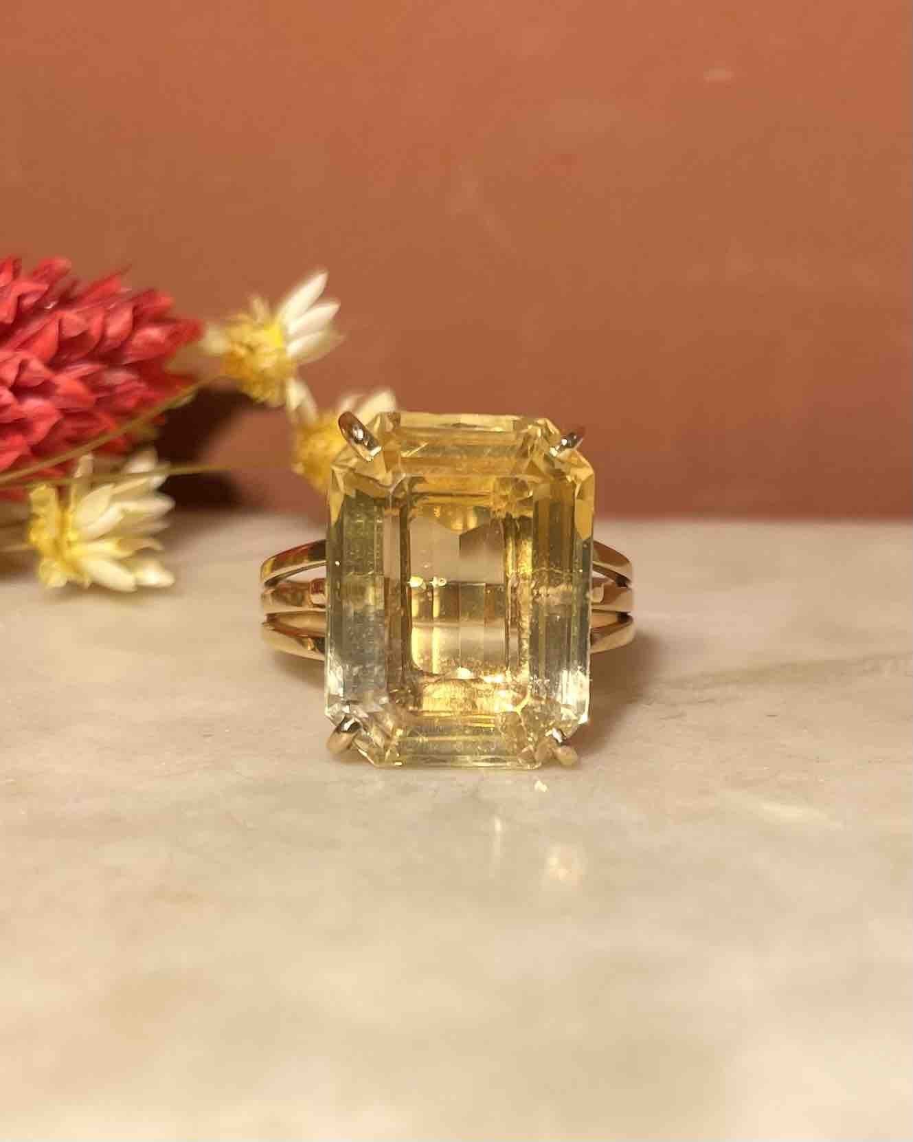 Bague Cocktail Citrine 10.30 Carats "Willow" - Elliade Paris