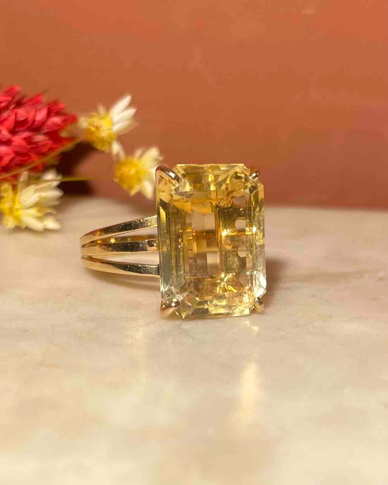 Bague Cocktail Citrine 10.30 Carats "Willow" - Elliade Paris