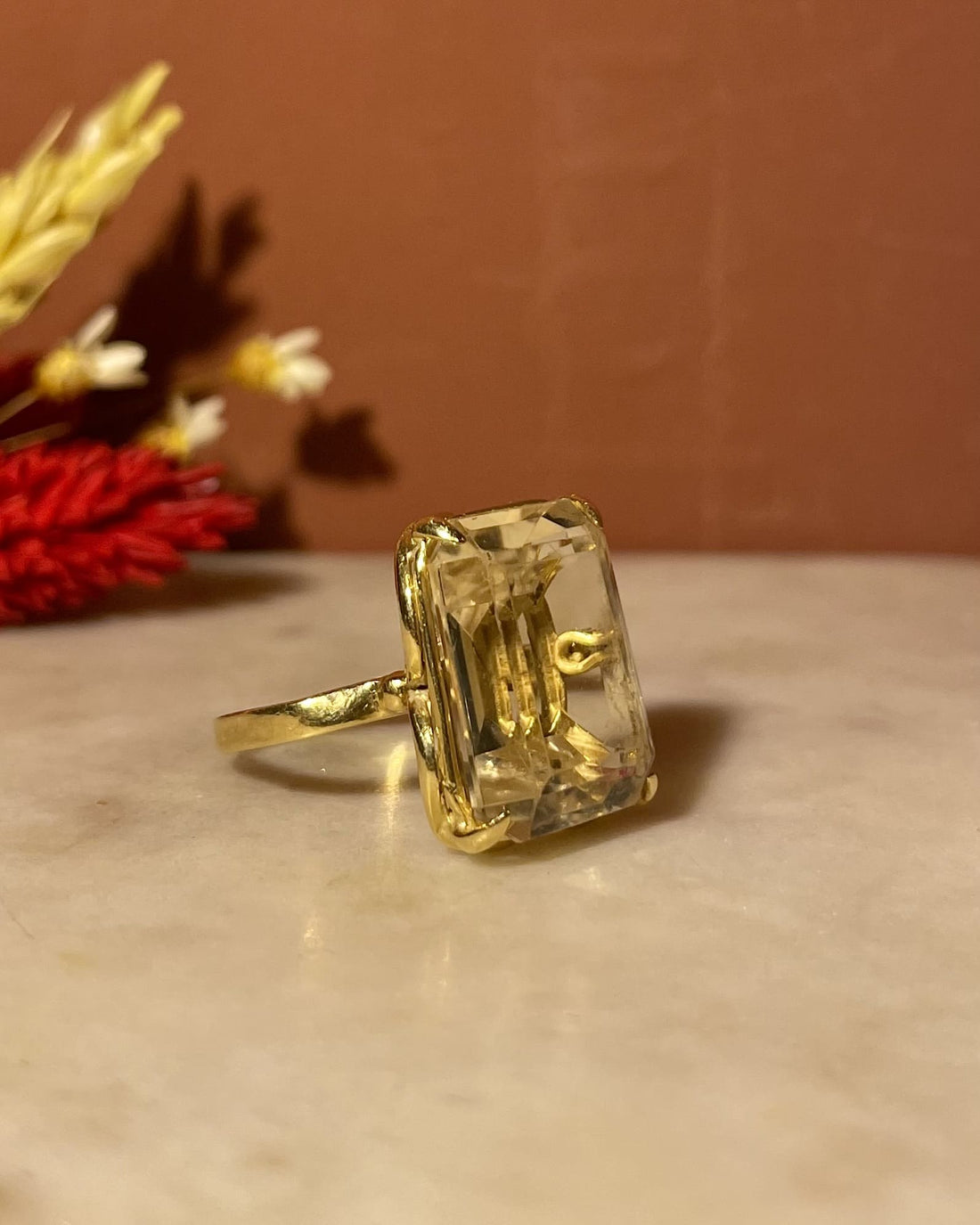 Bague Cocktail Citrine 11 Carats &quot;Brandy&quot; - Elliade Paris