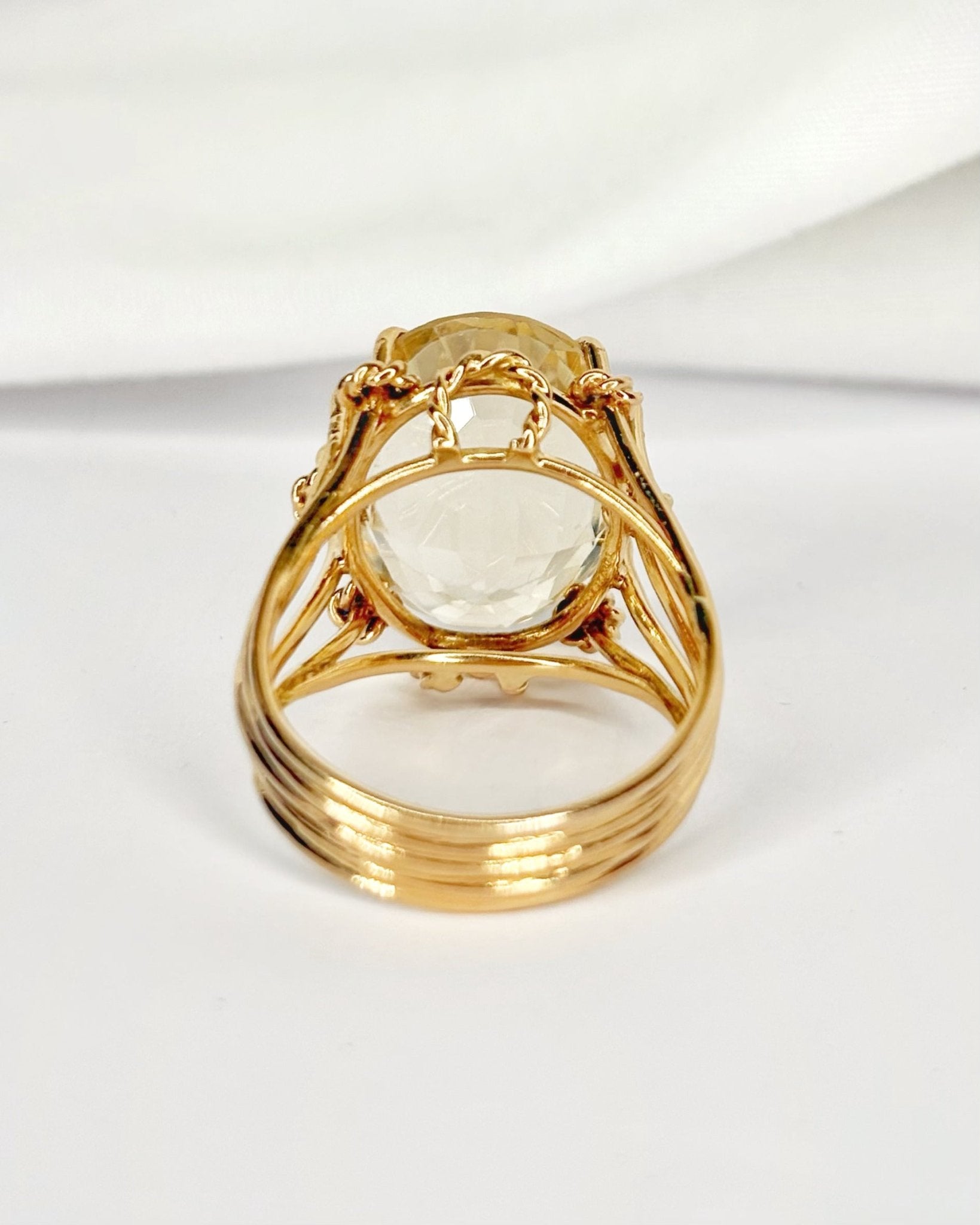 Bague Cocktail Citrine 11.20 carats &amp; Or 7.30g "Marnie" - Elliade Paris