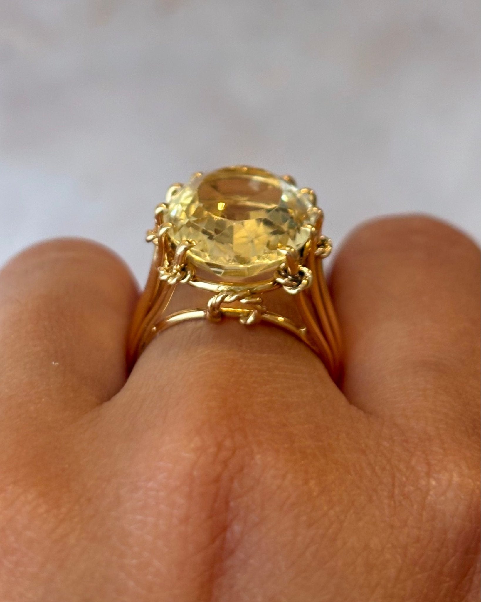 Bague Cocktail Citrine 11.20 carats &amp; Or 7.30g "Marnie" - Elliade Paris