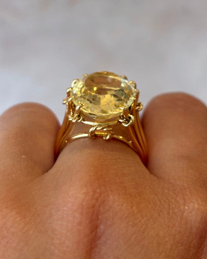 Bague Cocktail Citrine 11.20 carats &amp; Or 7.30g "Marnie" - Elliade Paris
