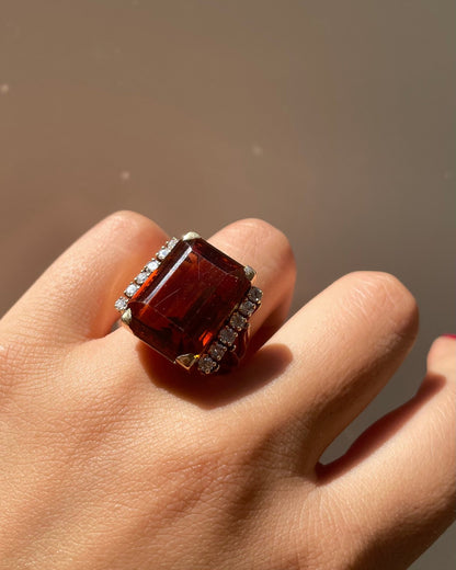 Bague Cocktail Citrine 17 carats &amp; Diamants &quot;Azalée&quot; - Elliade Paris