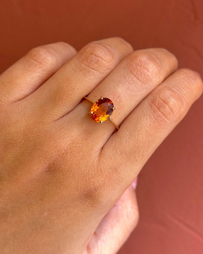 Bague Cocktail Citrine 2.15 carats &amp; Or "Francine" - Elliade Paris