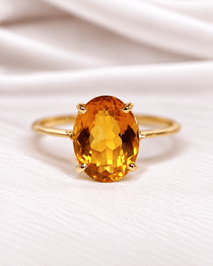 Bague Cocktail Citrine 2.15 carats &amp; Or "Francine" - Elliade Paris