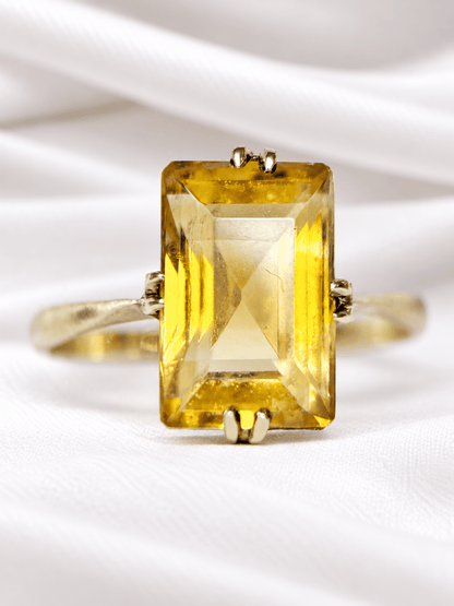 Bague Cocktail Citrine 3.2 carats &amp; Or 18 carats "Irina" - Elliade Paris