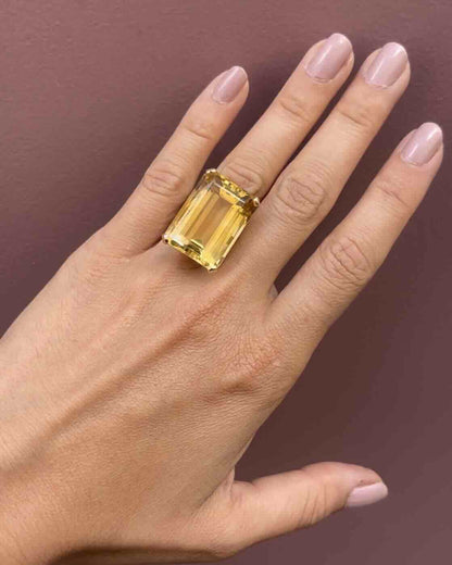 Bague Cocktail Citrine 34 Carats &quot;Hélia&quot; - Elliade Paris