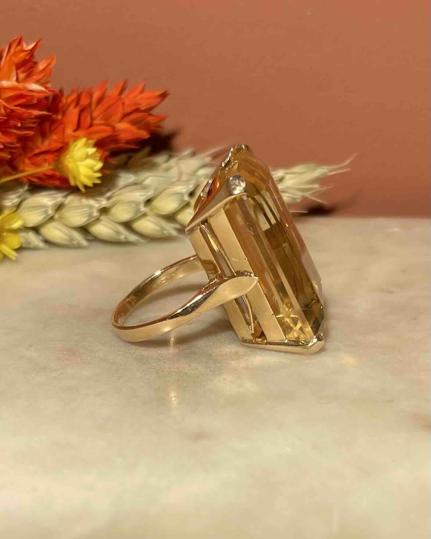 Bague Cocktail Citrine 34 Carats "Hélia" - Elliade Paris