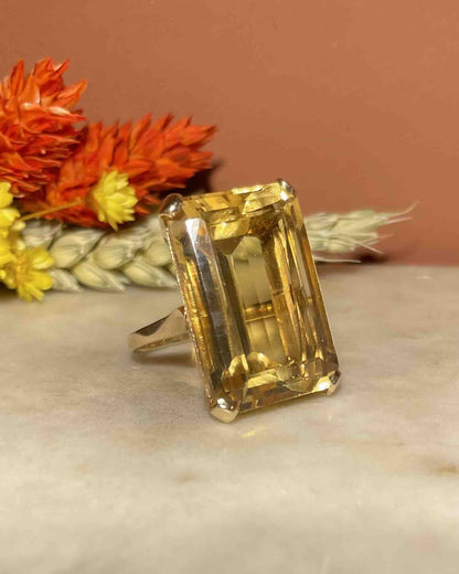 Bague Cocktail Citrine 34 Carats &quot;Hélia&quot; - Elliade Paris