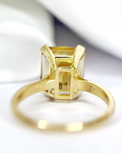 Bague Cocktail Citrine 3.90 carats &amp; Or "Emma" - Elliade Paris