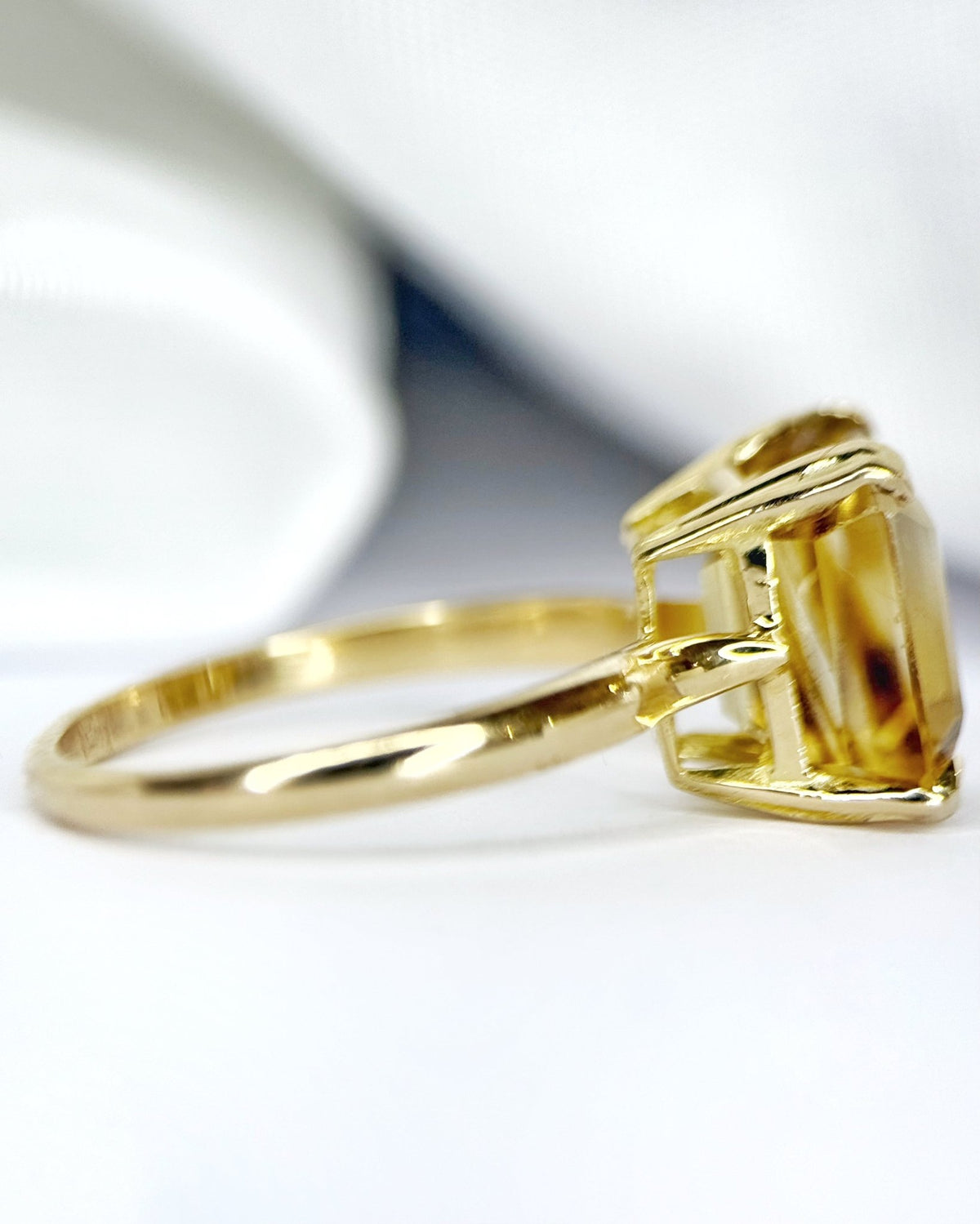 Bague Cocktail Citrine 3.90 carats &amp; Or "Emma" - Elliade Paris