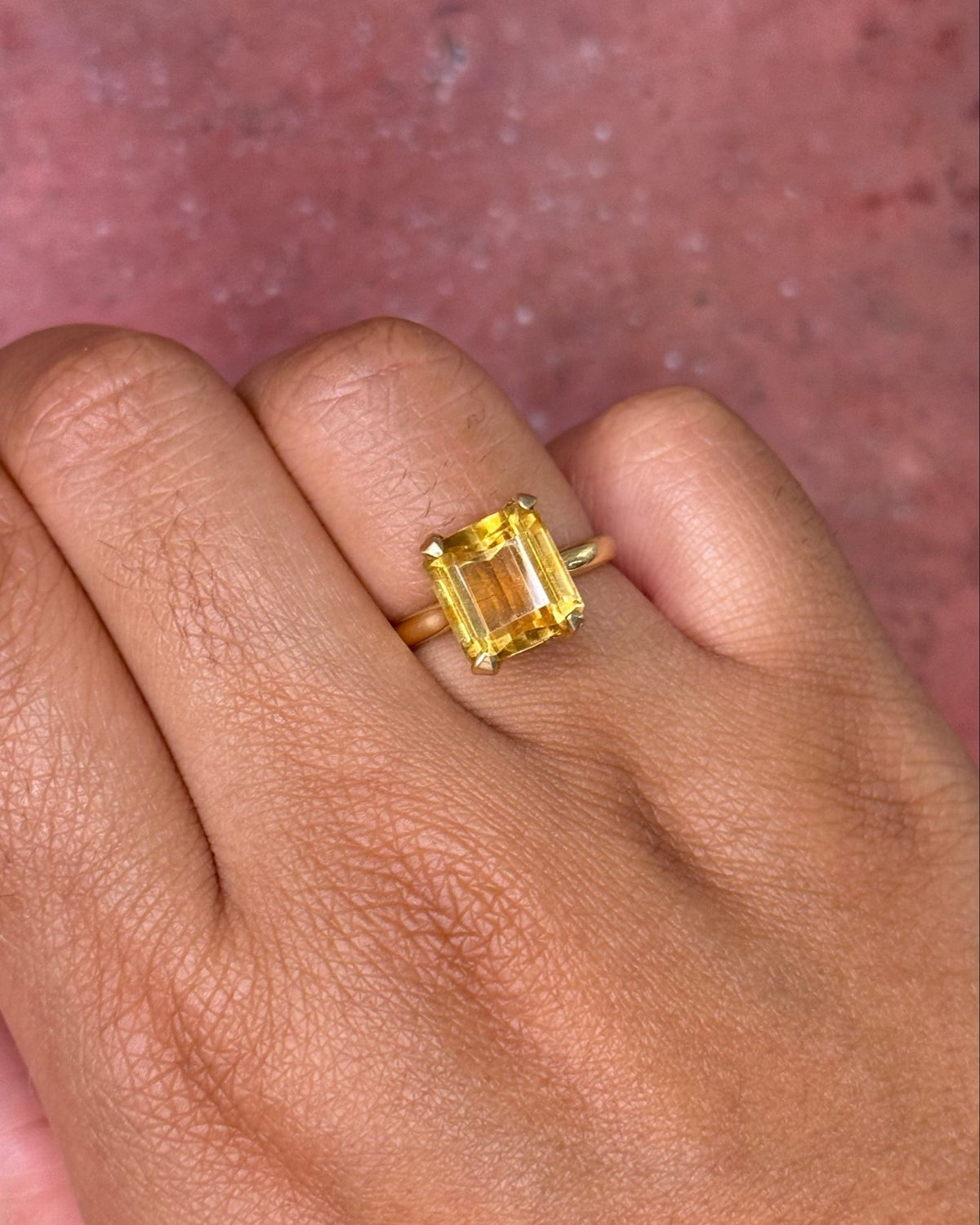 Bague Cocktail Citrine 3.90 carats &amp; Or "Emma" - Elliade Paris