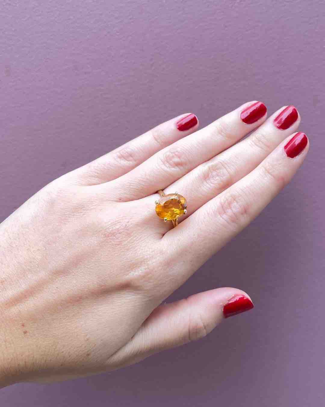 Bague Cocktail Citrine 4.80 Carats "Yasmine" - Elliade Paris