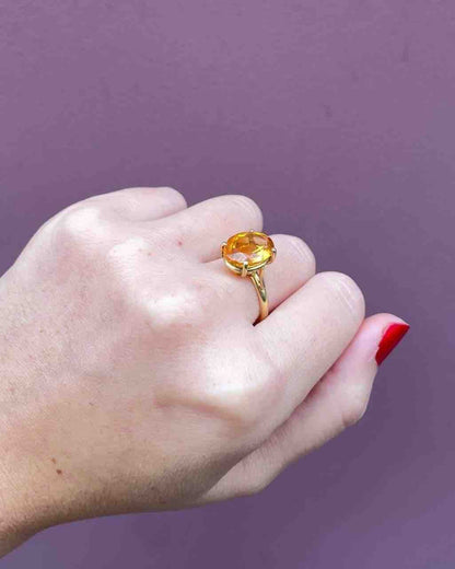 Bague Cocktail Citrine 4.80 Carats &quot;Yasmine&quot; - Elliade Paris