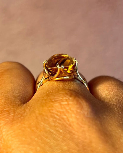 Bague Cocktail Citrine 5.50 carats &amp; Or "Iris" - Elliade Paris