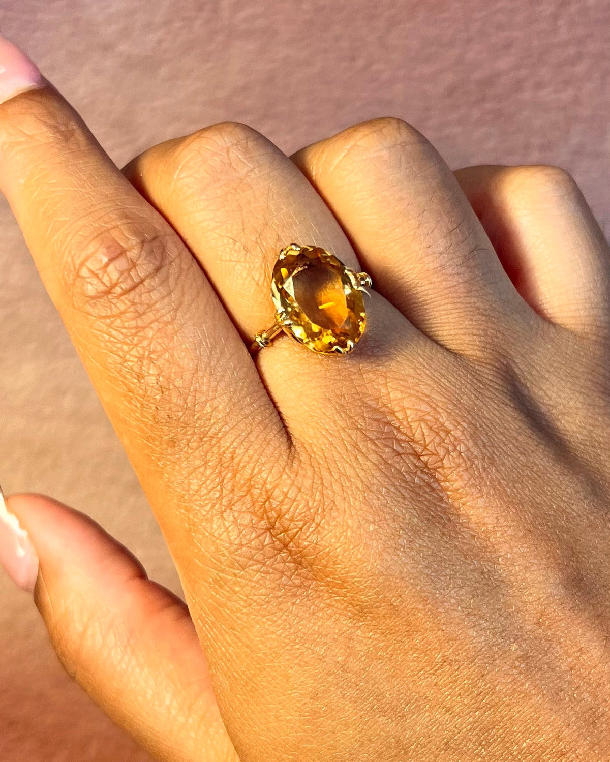 Bague Cocktail Citrine 5.50 carats &amp; Or "Iris" - Elliade Paris