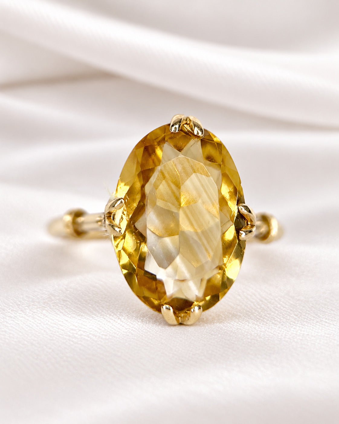 Bague Cocktail Citrine 5.50 carats &amp; Or "Iris" - Elliade Paris
