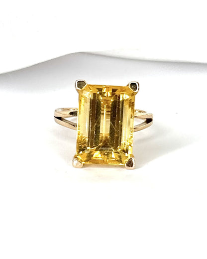 Bague cocktail Citrine 5.73 carats &amp; Or 5,22g "Simone" - Elliade Paris