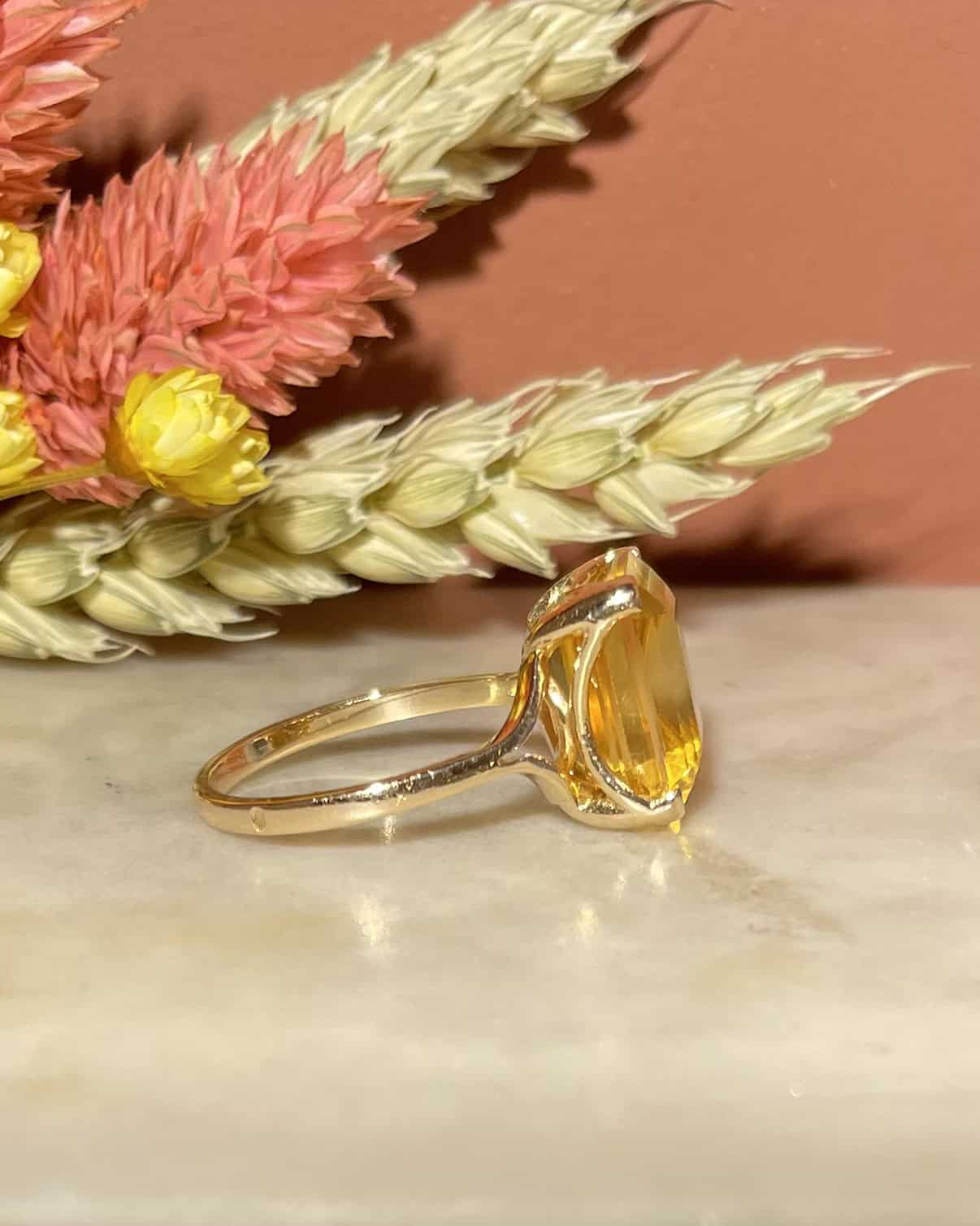 Bague Cocktail Citrine 6 Carats &quot;Asma&quot; - Elliade Paris