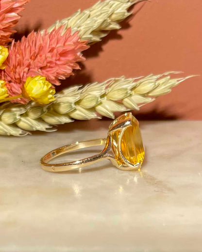 Bague Cocktail Citrine 6 Carats &quot;Asma&quot; - Elliade Paris