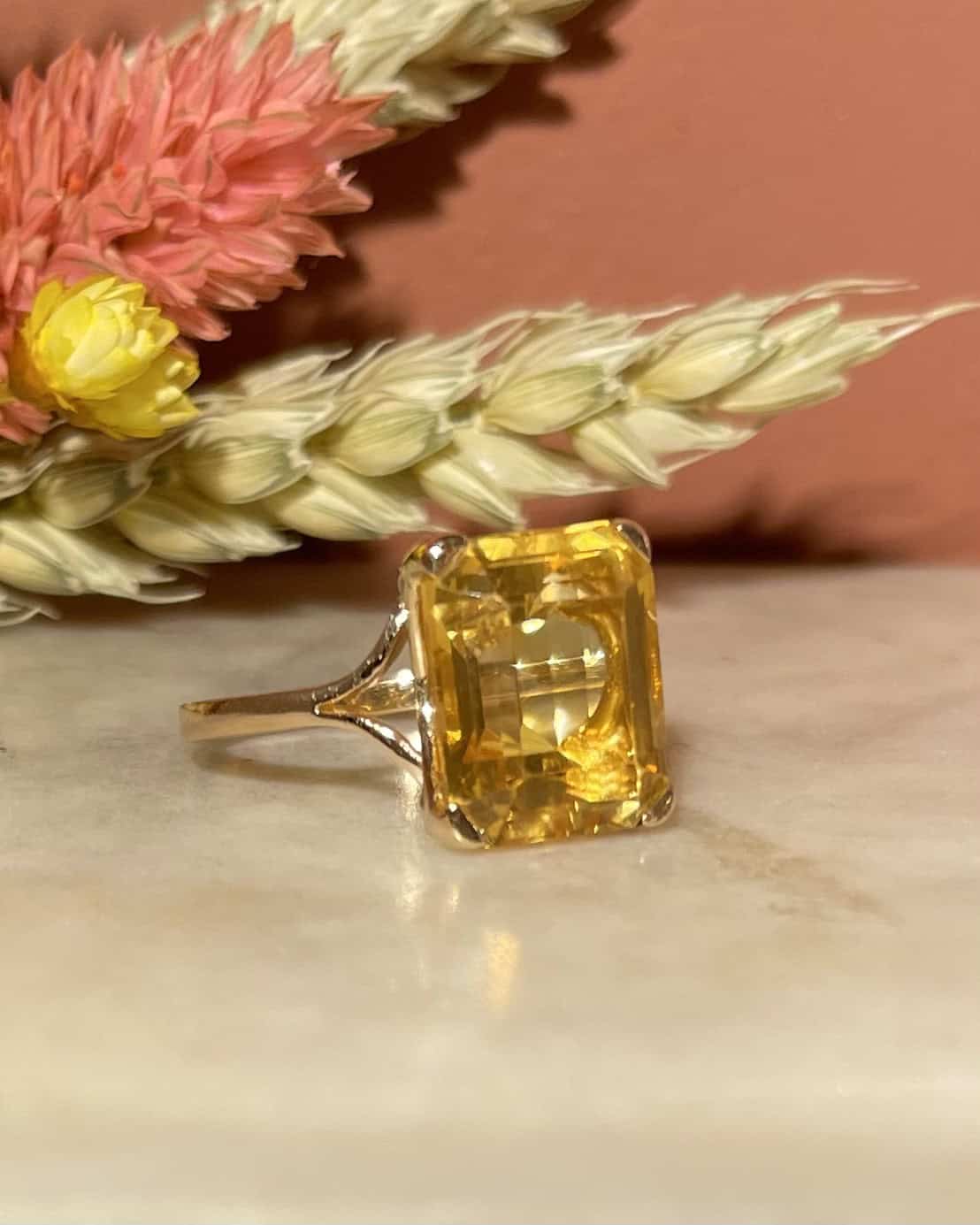 Bague Cocktail Citrine 6 Carats &quot;Asma&quot; - Elliade Paris