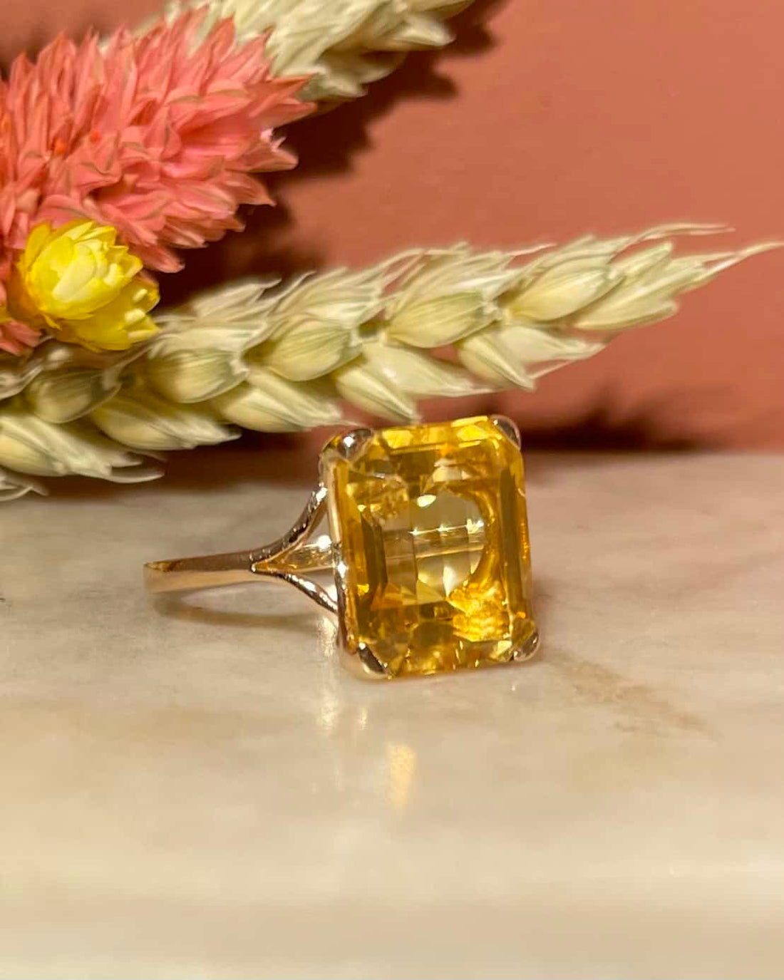 Bague Cocktail Citrine 6 Carats &quot;Asma&quot; - Elliade Paris