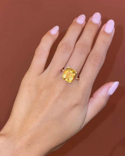 Bague Cocktail Citrine 6 Carats &quot;Asma&quot; - Elliade Paris