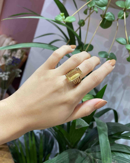 Bague Cocktail Citrine 6.20 carats &quot;Lizbeth&quot; - Elliade Paris