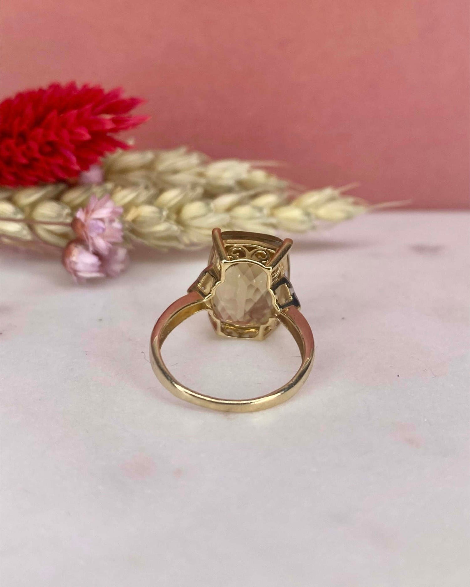 Bague Cocktail Citrine 8 Carats &amp; Diamants &quot;Sierra&quot; - Elliade Paris