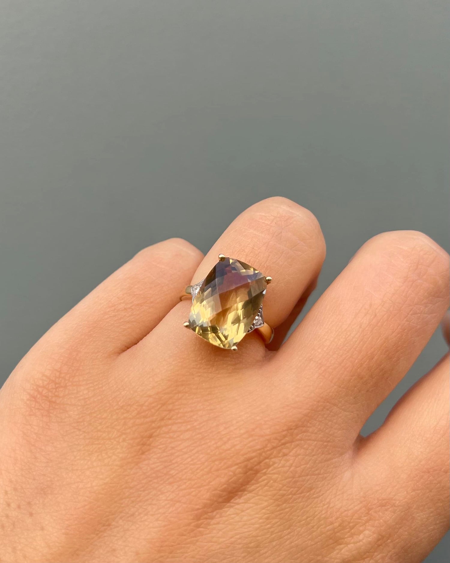 Bague Cocktail Citrine 8 Carats &amp; Diamants &quot;Sierra&quot;